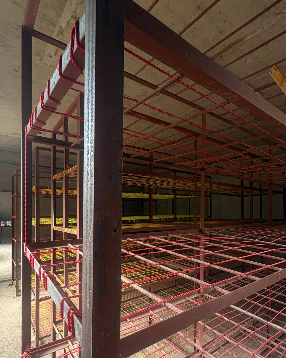 Red yellow steel growing racks
